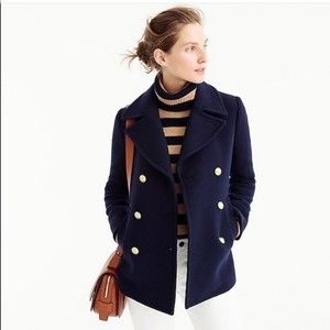 J. Crew Stadium Cloth Majesty Peacoat in Navy